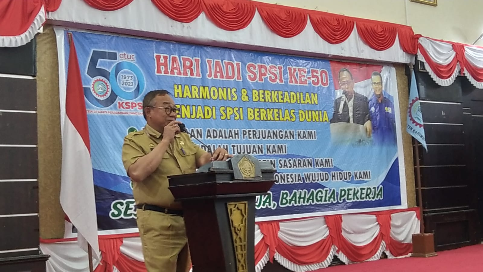 Sekretaris Daerah Kabupaten Karimun Hadiri Hari Jadi SPSI ke-50 Tahun.