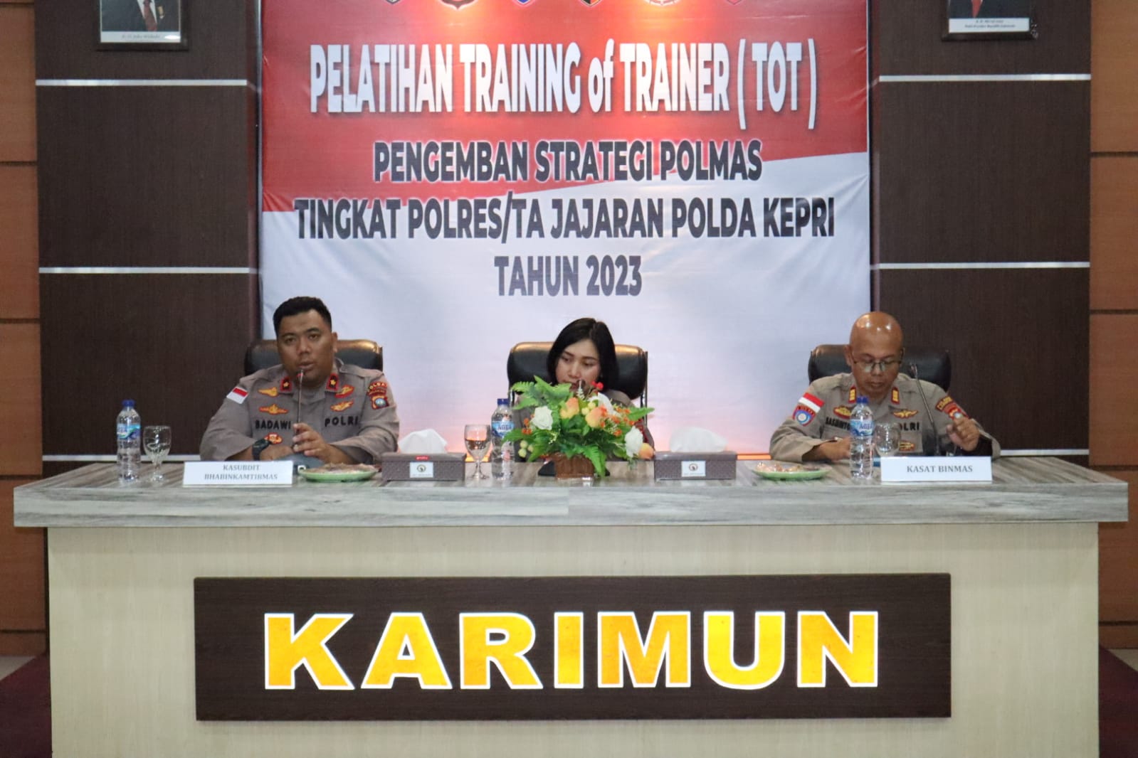 Dit Binmas Polda Kepri Beri Pelatihan TOT Binpolmas di Polres Karimun.