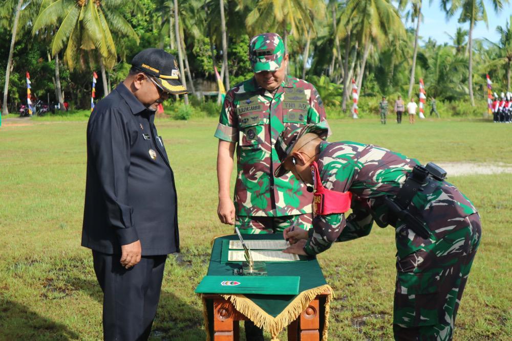 Kecamatan Buru, Kabupaten Karimun menjadi sasaran TNI Manunggal Membangun Desa (TMMD) ke-117 tahun 2023 Kodim 0317/TBK.