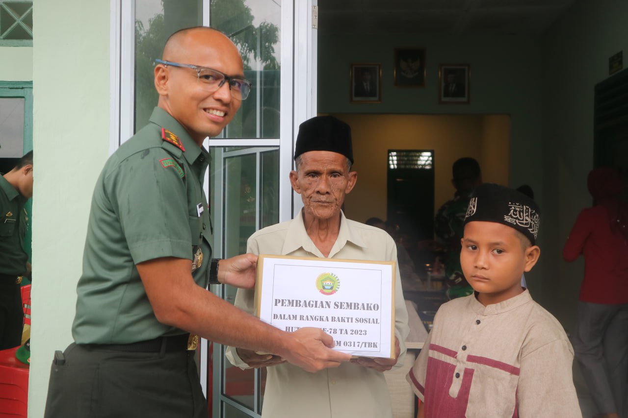 Dalam rangka menyambut HUT TNI ke-78, Kodim 0317/TBK menggelar berbagai kegiatan bakti sosial, Minggu (24/9/2024).