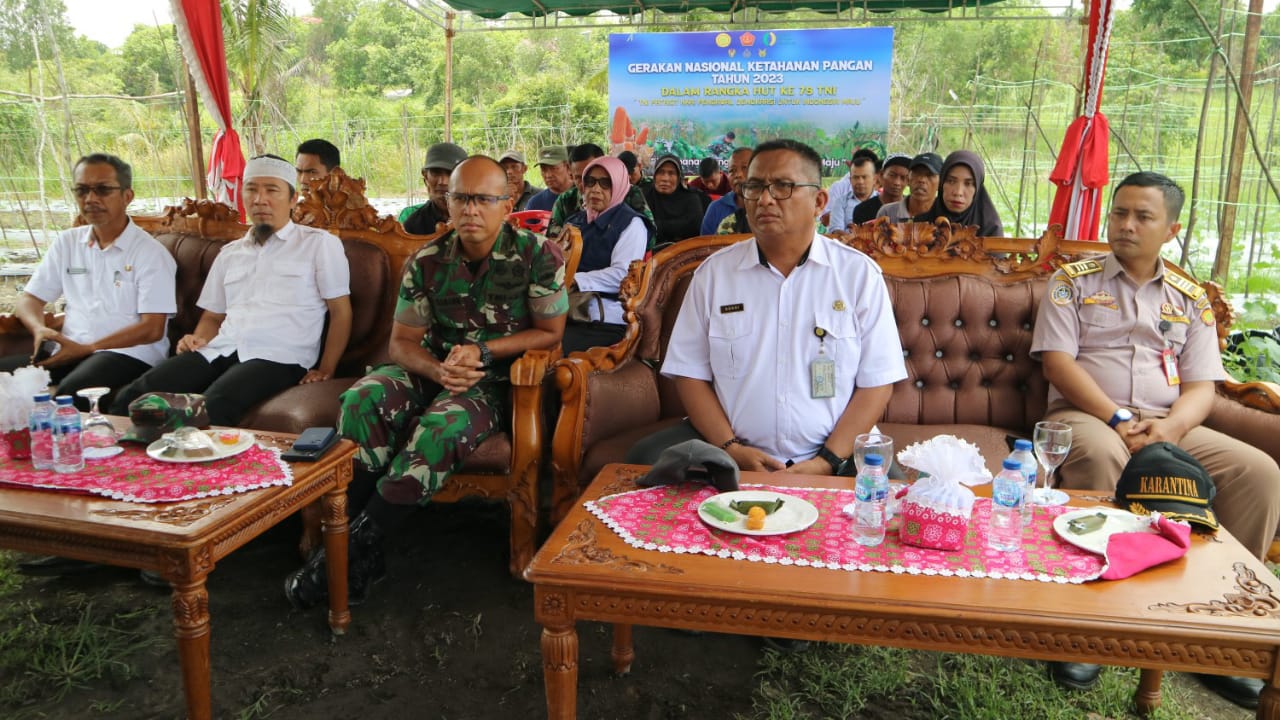 Dandim 0317/TBK, Letkol Inf Budianto Hamdani Damanik mengikuti Vidcon Gerakan Nasional Ketahanan Pangan Tahun 2023 bersama Wakil Presiden RI.