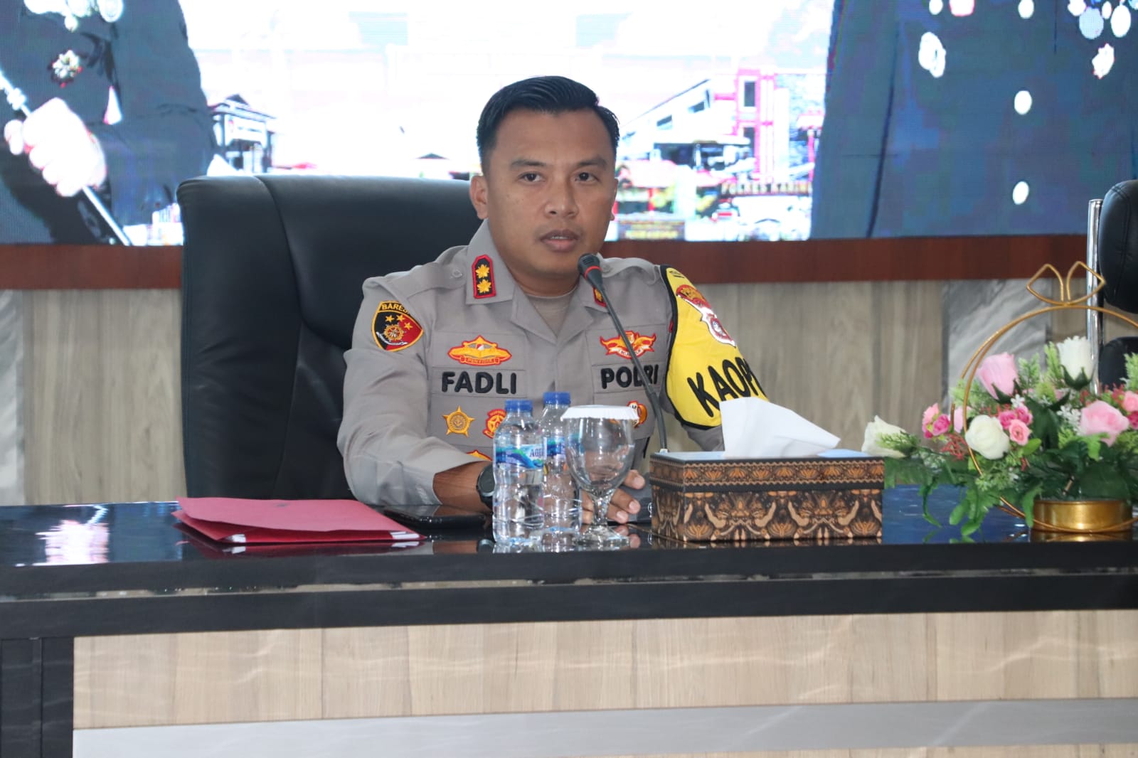 Kapolres Karimun, AKBP Fadlu Agus paparkan pencapaian penghargaan/reward yang diraih Polres Karimun sepanjang tahun 2023.