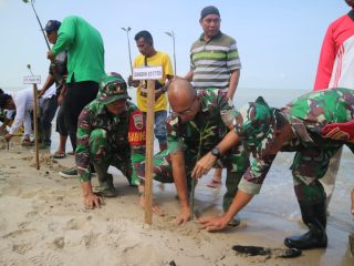 Lestarikan Alam, Dandim 0317/TBK Tanam Mangrove di Kundur