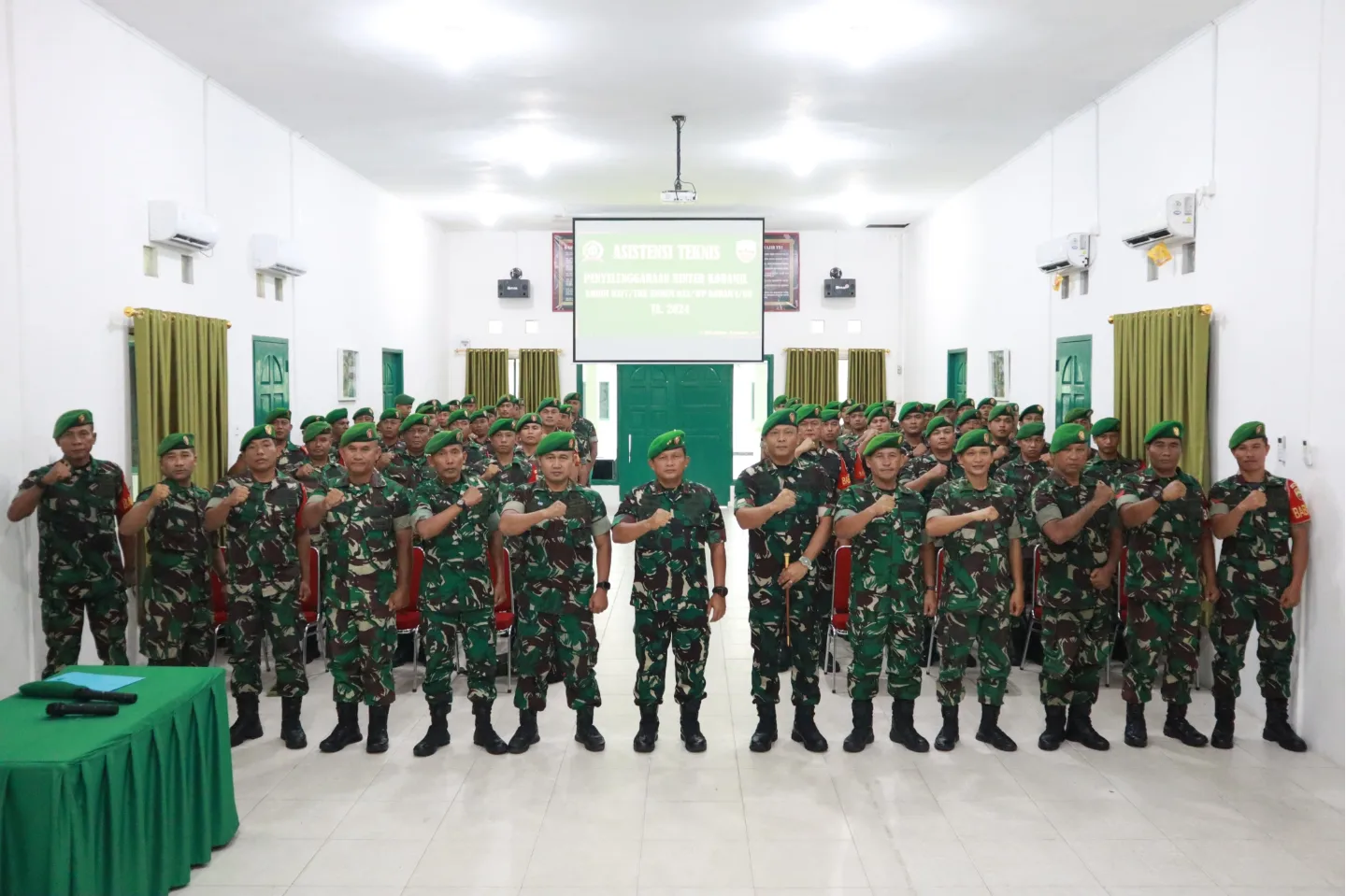 Kodim 0317/TBK menerima kunjungan kerja Asnis Gar Binter yang dipimpin oleh Wadanpusterad Mayjen TNI Herianto Syahputra.